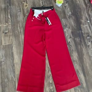 Red Topshop wide leg pants ❤️